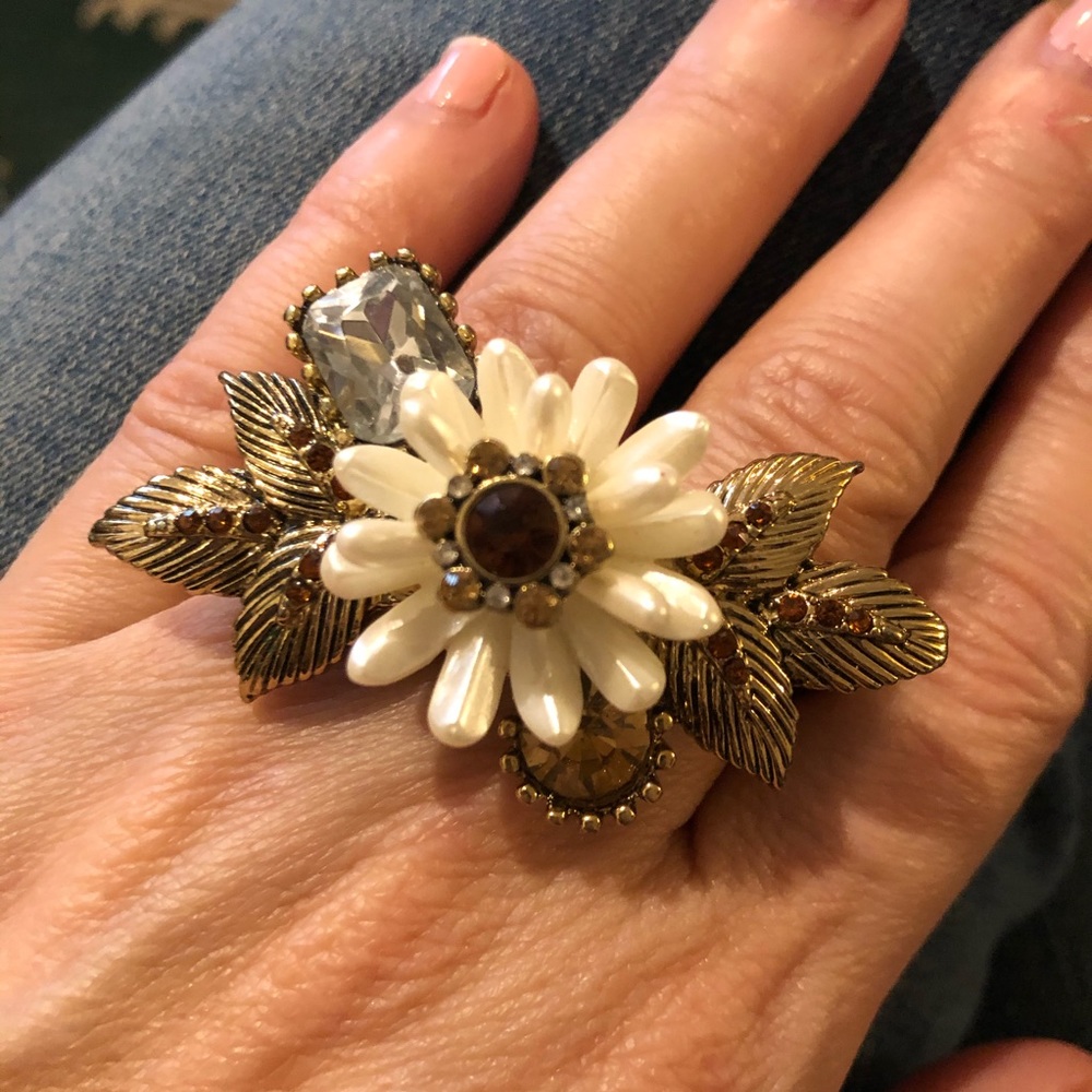 Betsy Johnson Floral Statement Ring - image 1